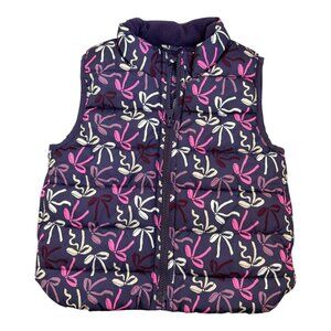Gap Girls ColdControl Puffer Vest Purple Bow Print  3 Years 3T